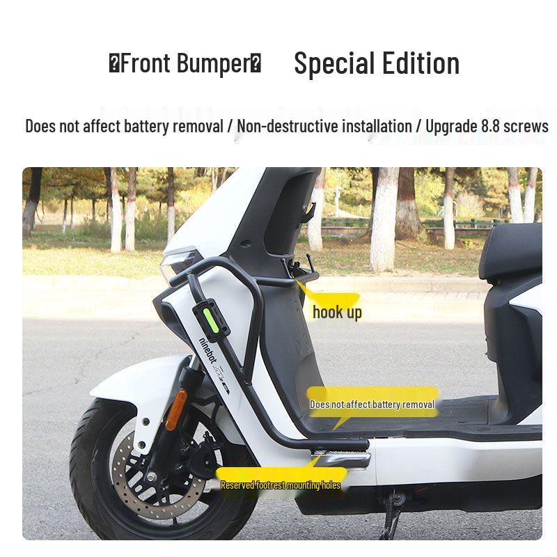 Ninebot Electric Scooter Crash Bars: Anti-fall Thickened Bumper, Backrest, Rear Luggage Rack Cover