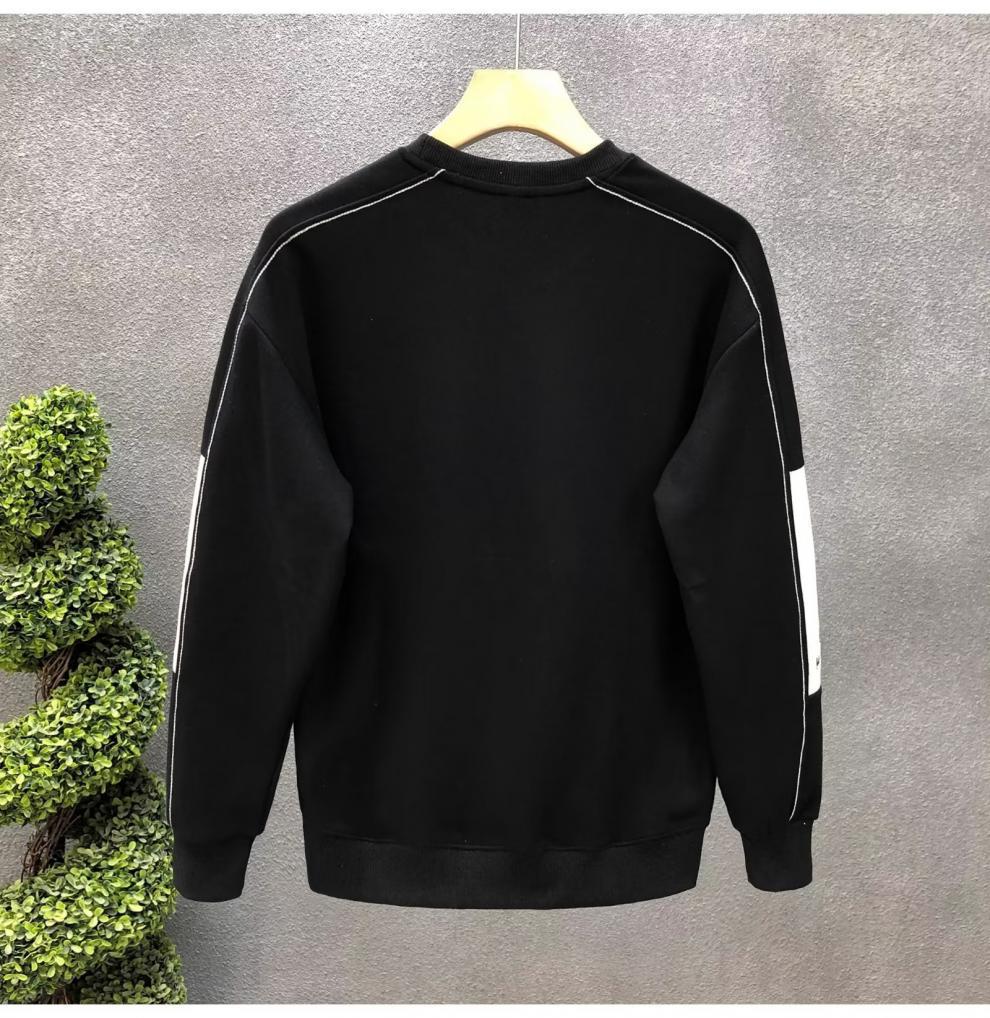 Pánské těžké mikiny s kulatým výstřihem, Trendy jarní/podzimní topy s dlouhým rukávem