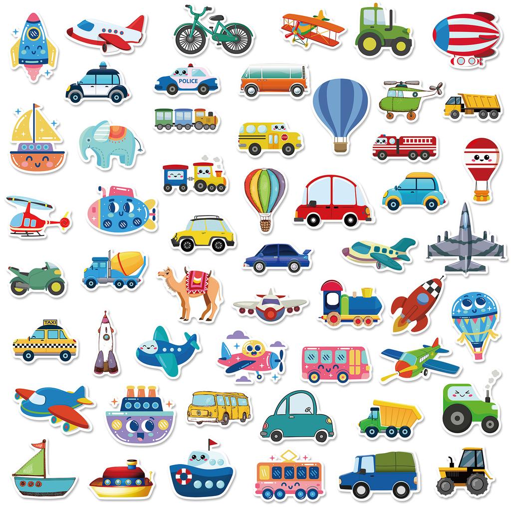 150 Cartoon Vehicle Series Stickers Children'S Elementary School Puzzle Kindergarten Knowledge Train Stickers