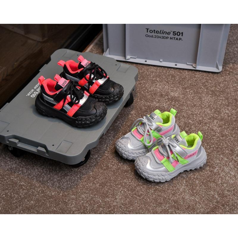 Kids Breathable Mesh Velcro Athletic Running Sneakers Children Tire Sole Casual Dad Shoes