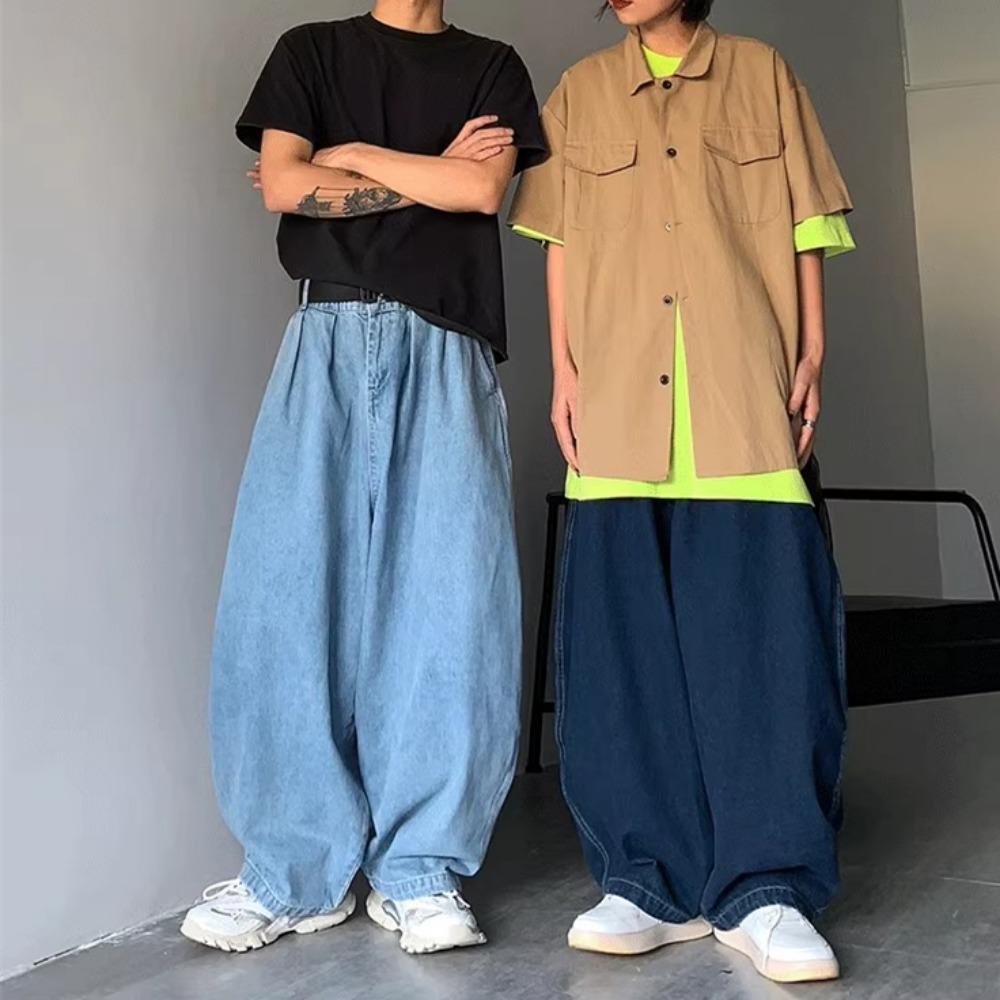 Gerade Jeans Männer Blau Lose Denim Hose Neutral Y2K Jean Streetwear Casual Wide Jeans Mans Hosen Männer Baggy Hip Hop