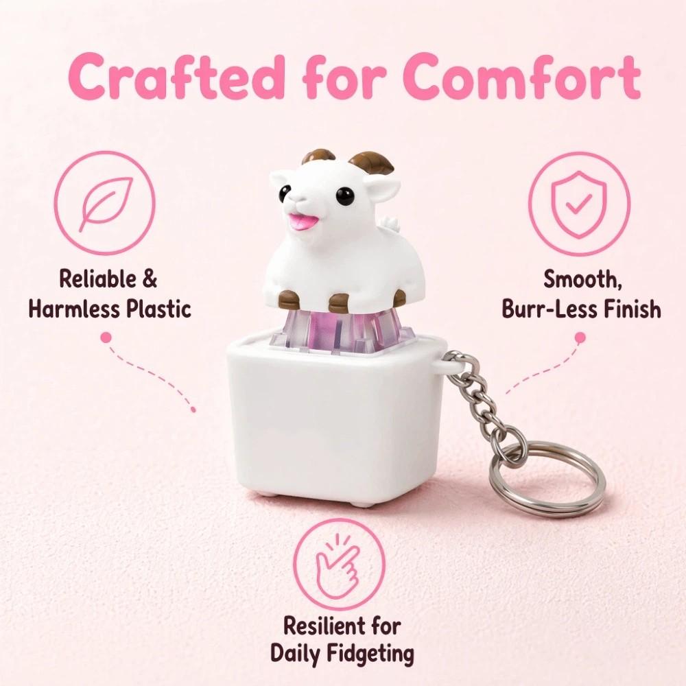 Clicky Button Keyboard Fidget Keychain Sheep Design Fidget Clicker Keychain Pass Time