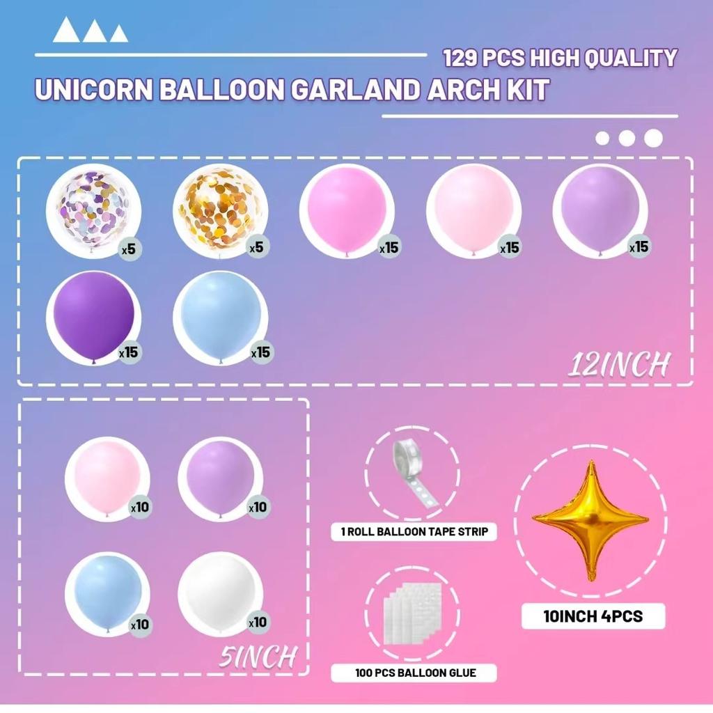 Unicorn Balloon Wreath Macaron Rainbow Balloon Set Birthday Party Decoration Baby Shower Birthday Wedding