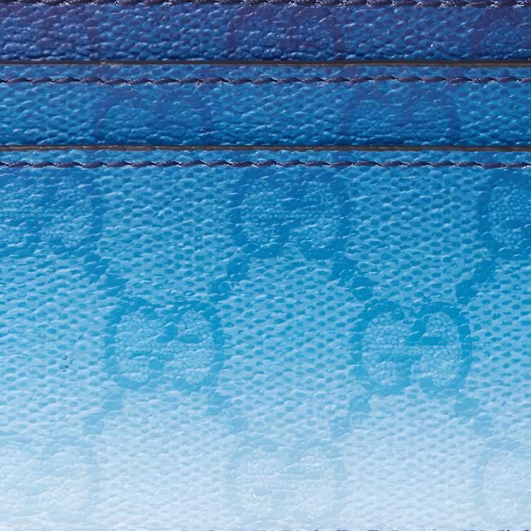 Gucci Klassischer Logo-Print Beschichtetes Stoff-Kartenetui Herren Accessoires Farbverlauf-Blau 835700-FAERI-8473