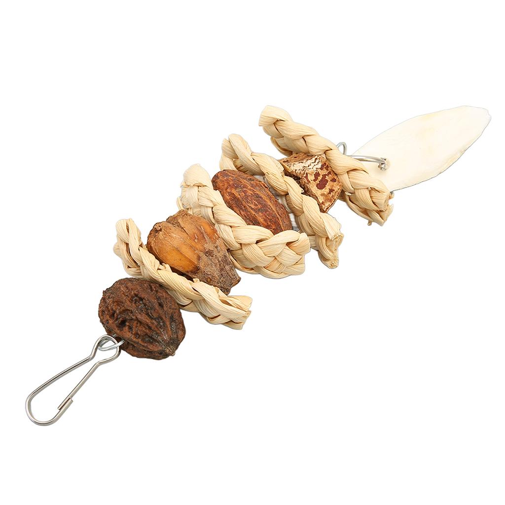 Zabawka do żucia dla ptaków Ręcznie robiona Liście kukurydzy Orzechy Kość mątwy Papuga Wisząca Zabawka do gryzienia ze Stali nierdzewnej