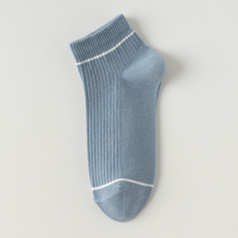 Men's Summer Thin Mid-calf Cotton Socks Spring and Summer Sweat-absorbing and Breathable Sports Trendy Short Calf Socks