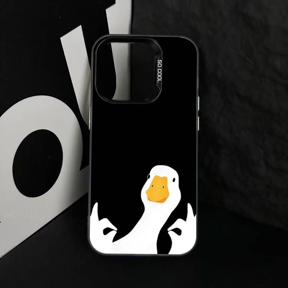 Duck Phone Case For iPhone 17,16,15,14,13,12,11 Plus,Pro Max,XS,Colorful Silver Phone Case Funda Cover