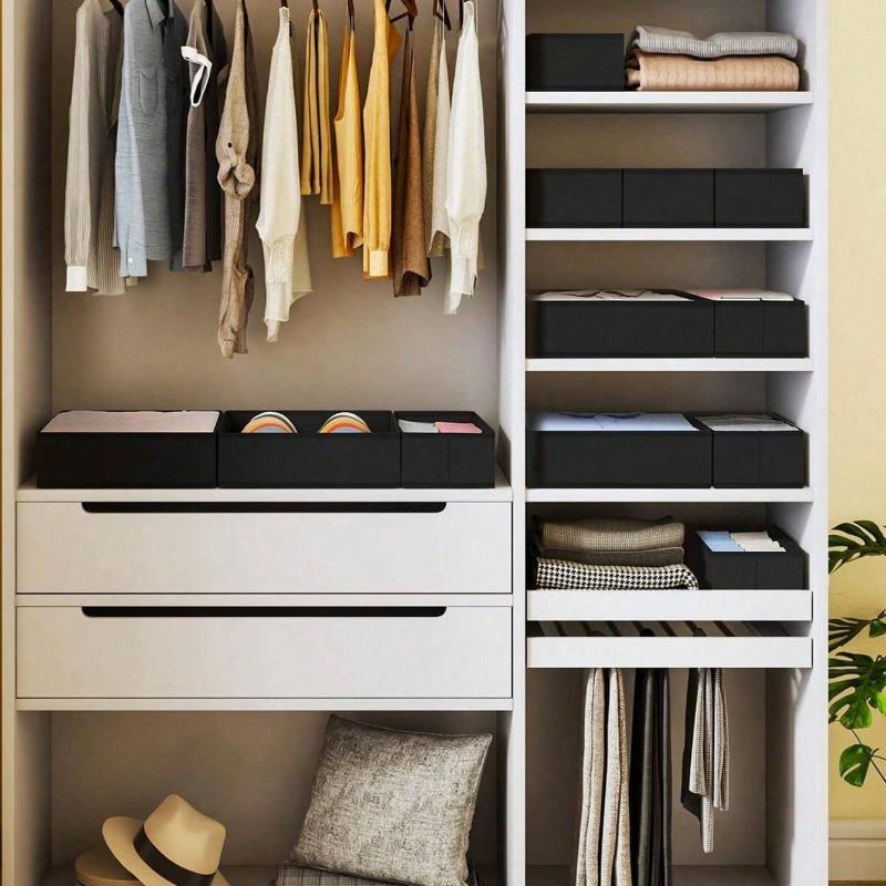 Foldable Fabric Storage Box, Wardrobe, Dressing Table, Drawer Organizer, Fabric Basket, Box Container, Baby Clothes Divider, Underwear, Bra, Socks