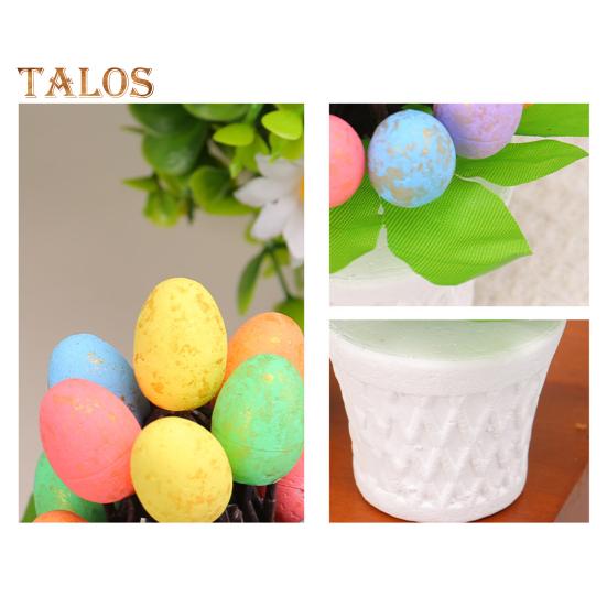 Osterei-Ornament, Osterei-Bonsai-Baum, pflegeleicht, künstliche Eier, Pflanzen, Osterdekoration für den Schreibtisch, mehrfarbiges Osterornament im Topf