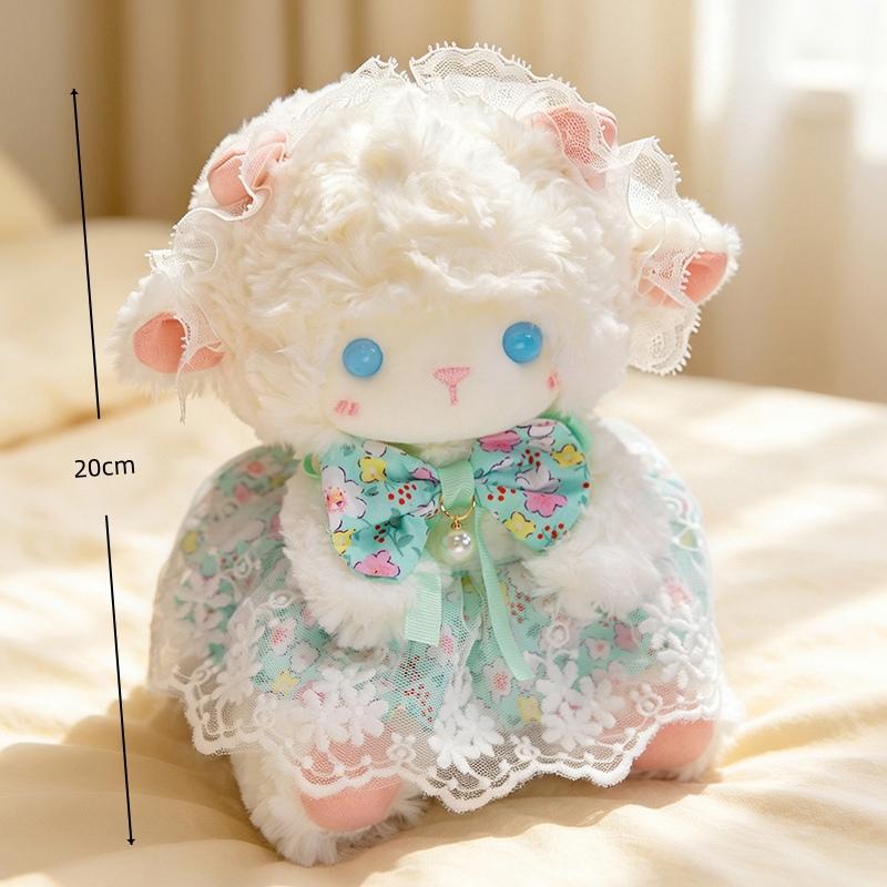 Cute Sheep Plush Toy Cartoon Lamb With Dress Stuffed Animal Soft Plush Toy Kawaii Room Decor Doll Girls Birthday Gifts