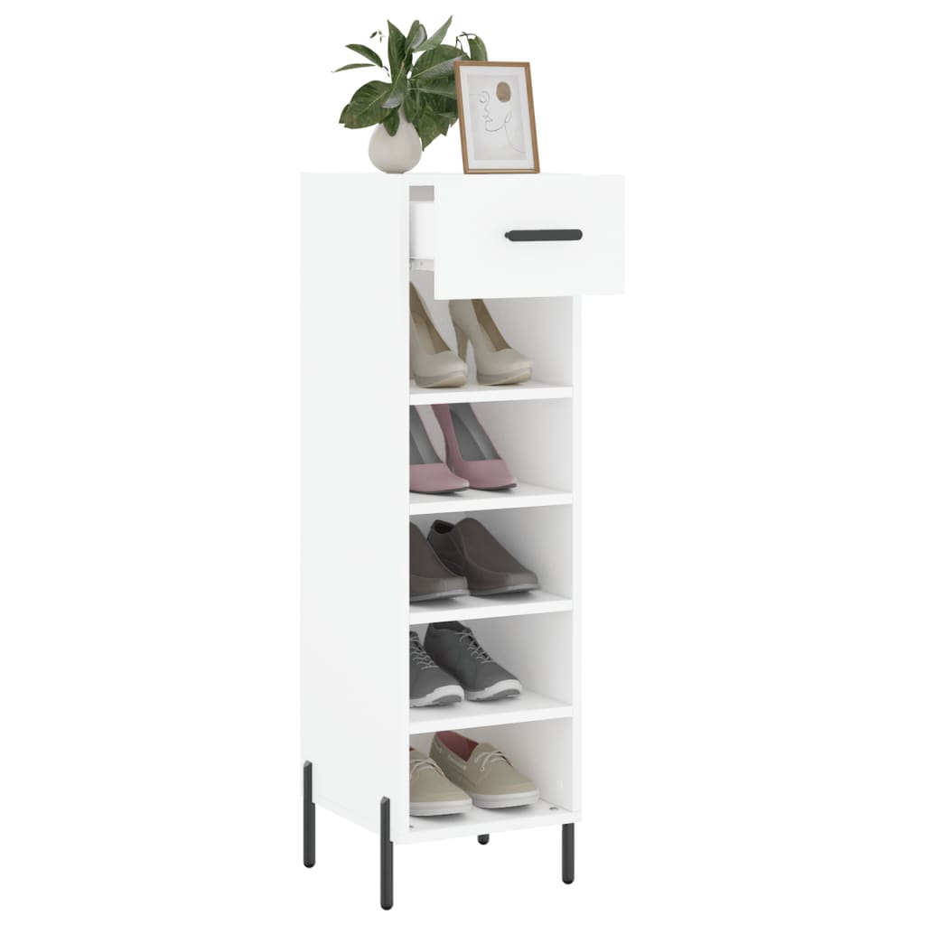 Shoe Cabinet White 30x35x105 cm Particleboard