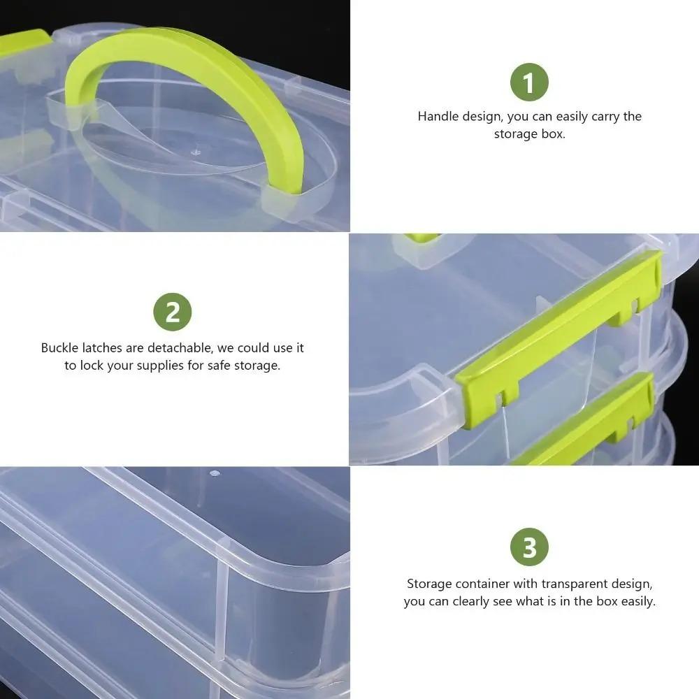4-tiers Transparent Storage Box Stackable Desk Jewelry Toys Sorting Box Plastic Makeup Good Organizer Durable School Office Use Container