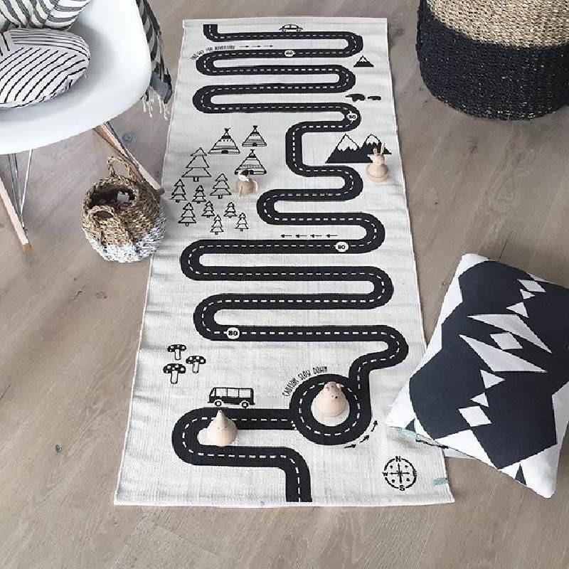 Black Baby Print Play Mats Game Pad Fashion Carpet Mat Floor Creeping Kids Props