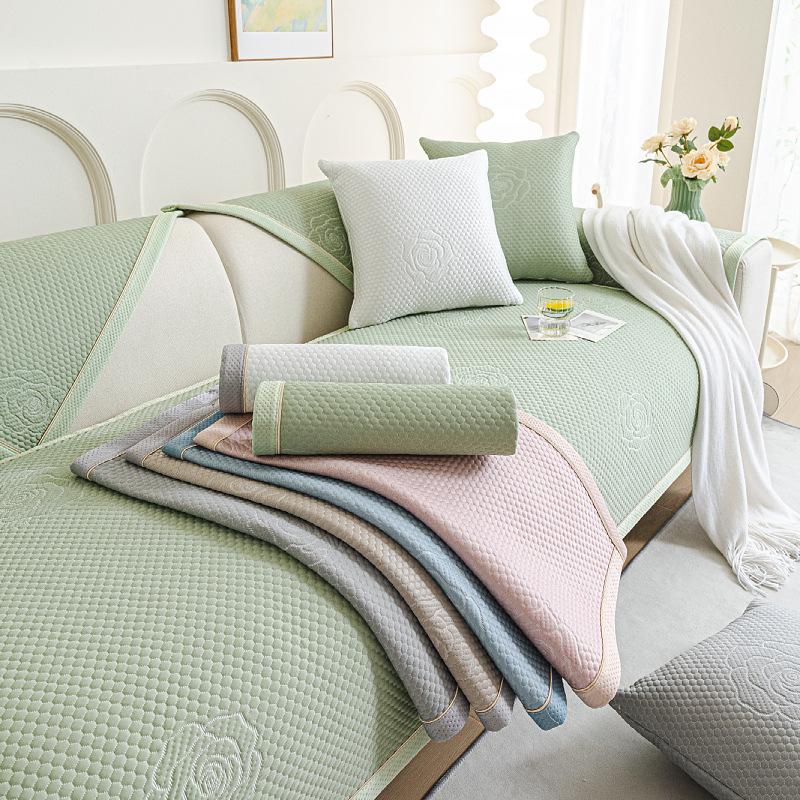 Sofa Cushion for All Seasons, New Summer Mat, Rose High-end Sofa Cover, Non-slip Cover Cloth