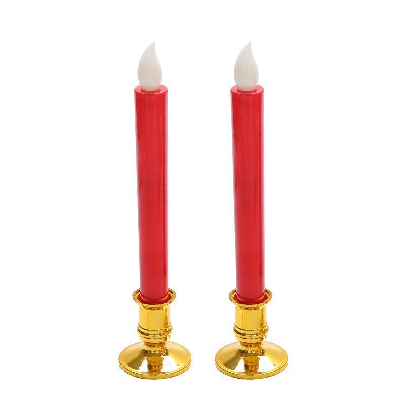 LED Simulation Fortune Candle Light: Plug-in & Battery-powered, Everlasting Swinging Candlestick for Household and Cross-border Use