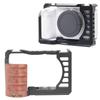 Full Camera Cage Aluminum Alloy Protective Camera Video Rig with Wood Handle 1/4 3/8 Inch Threaded Hole Cold Shoe Mount for ZV E1