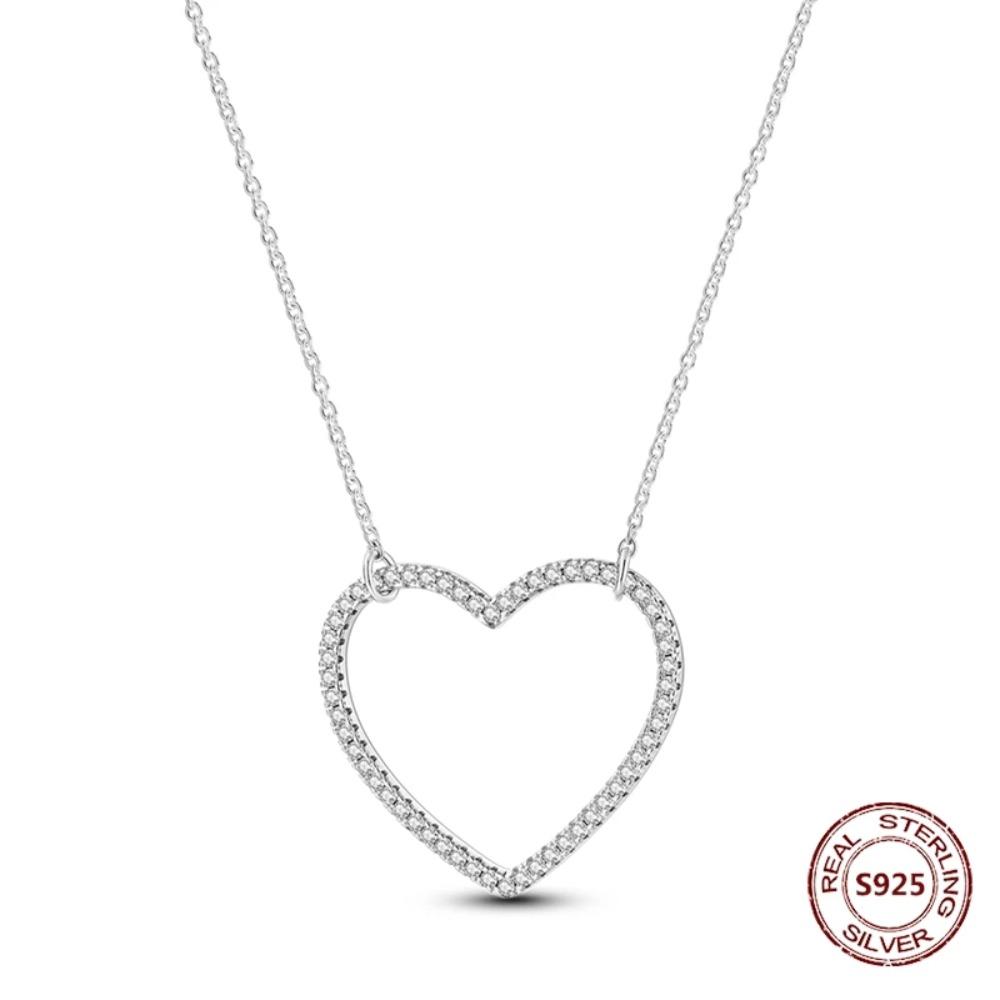 925 Silver Lucky Unicorn Necklace with Butterfly Firefly Bear Paw Print Zircon Chain Link Heart Jewelry for Women