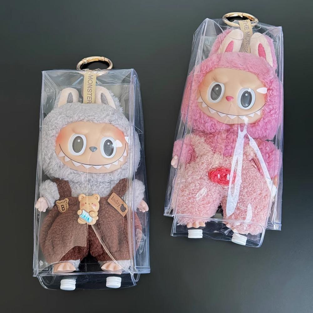 

2 шт. Пилозахисна лялька Labubu Time, сумка для виходу, ПВХ, лялька Labubu Time, лялька-пучок, аксесуари no keychain