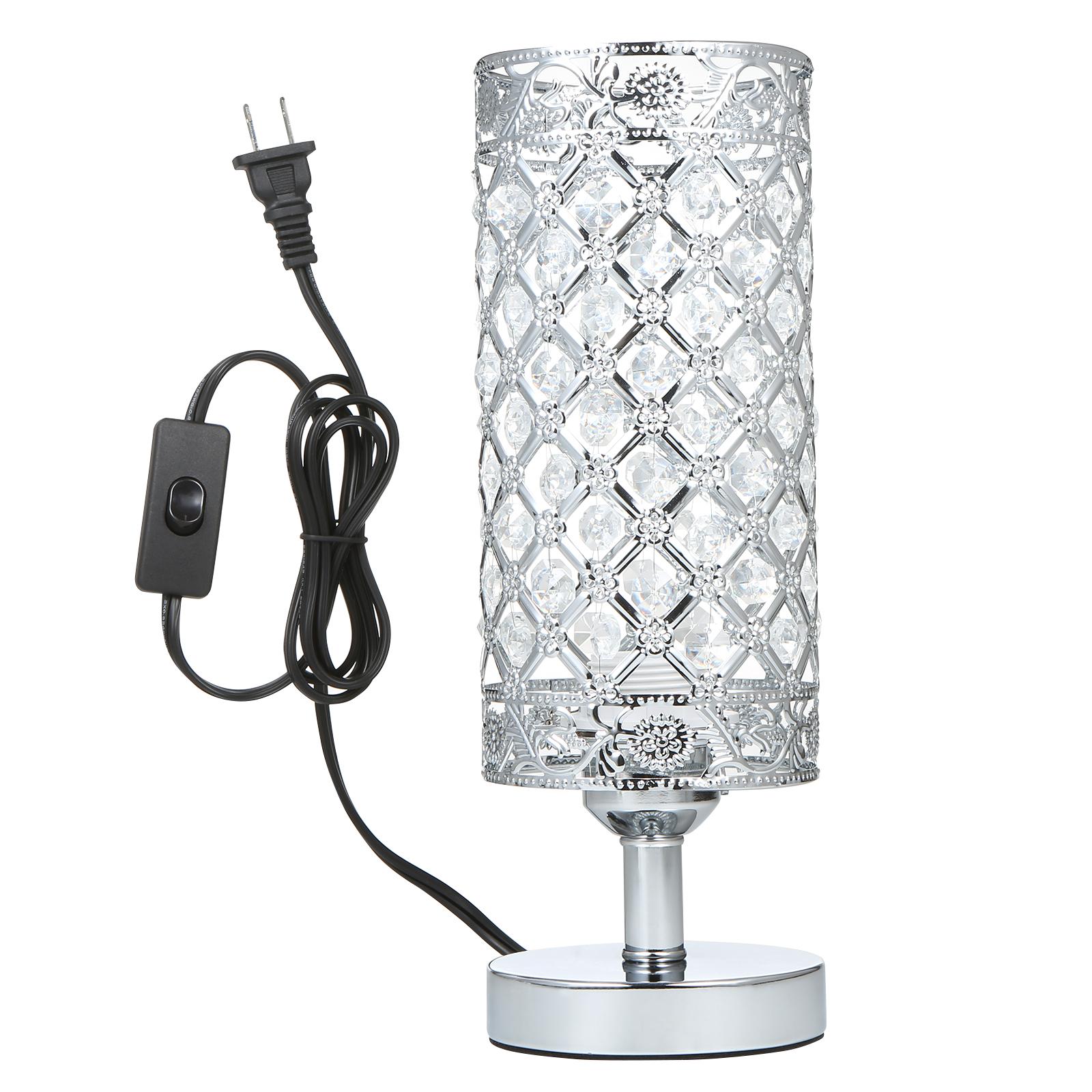 

Хрустальная серебряная прикроватная настольная лампа, настольная лампа, внесенная в список UL, декоративная для гостиной в спальне серебряный