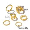 Vintage five-piece open geometry ring combination ins cold wind diamond joint winding ring set