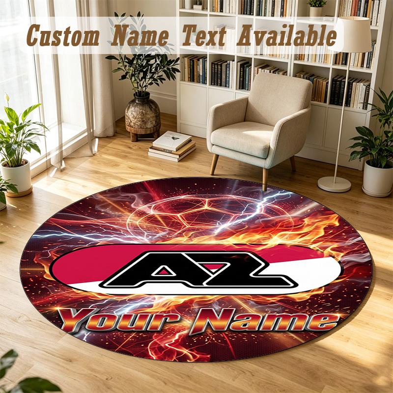 Round Rug Custom NameAZ Alkmaar Pattern Non Slip Carpet Home Floor Decor