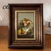 Vintage Wood Wall Frame Retro Photo Frame, Art Display Oriental Aesthetics Splicing Structure Decor, DIY Empty for Calligraphy Ink Paintings