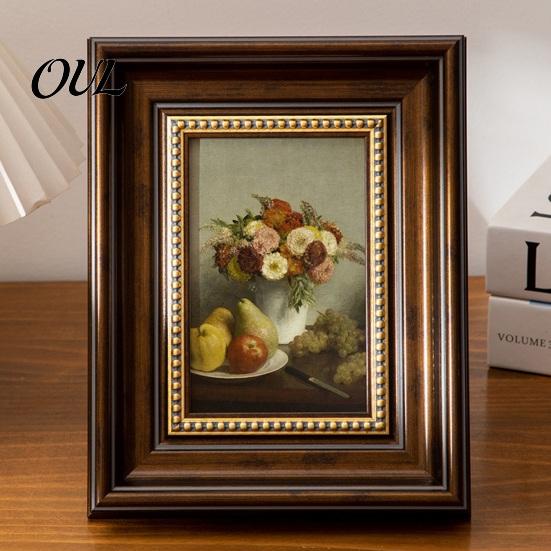 Vintage Wood Wall Frame Retro Photo Frame, Art Display Oriental Aesthetics Splicing Structure Decor, DIY Empty for Calligraphy Ink Paintings