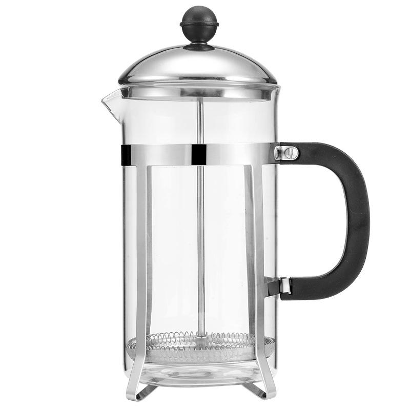 Heat-Resistant French Press Coffee & Tea Maker with Bamboo Handle and Stainless Steel Filter