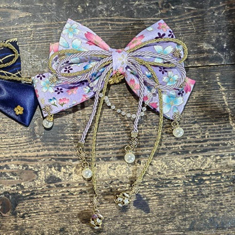 Retro Kimono Barrettes Japanese Style Bowknot Hair Clip Exquisite Side Clip  Lolita