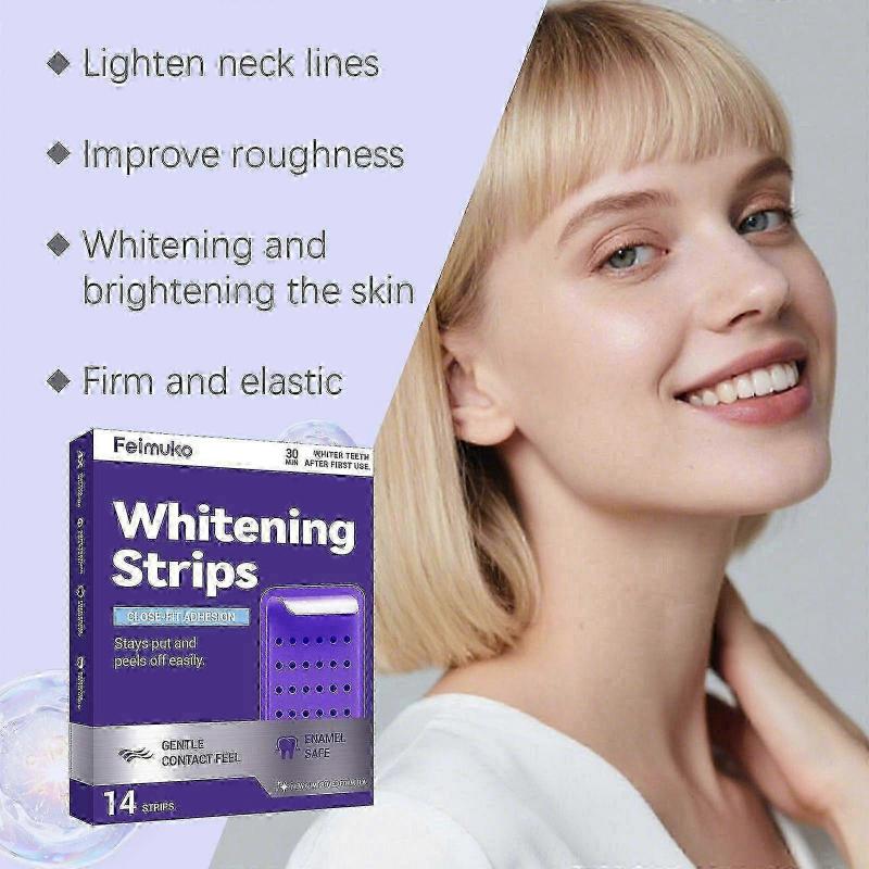 1-3x Purple Tooth Whitening Strips for Sensitive Teeth, Clean Dental Plaque And Stains, Brightens Smile Anywhere, Anytime, Travel Essential Oral Kit