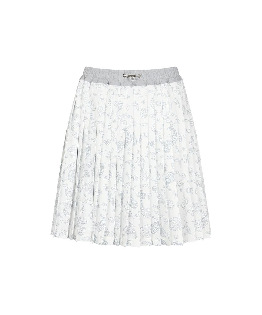 Monday Flow Paisley Pleated Skirt_White
