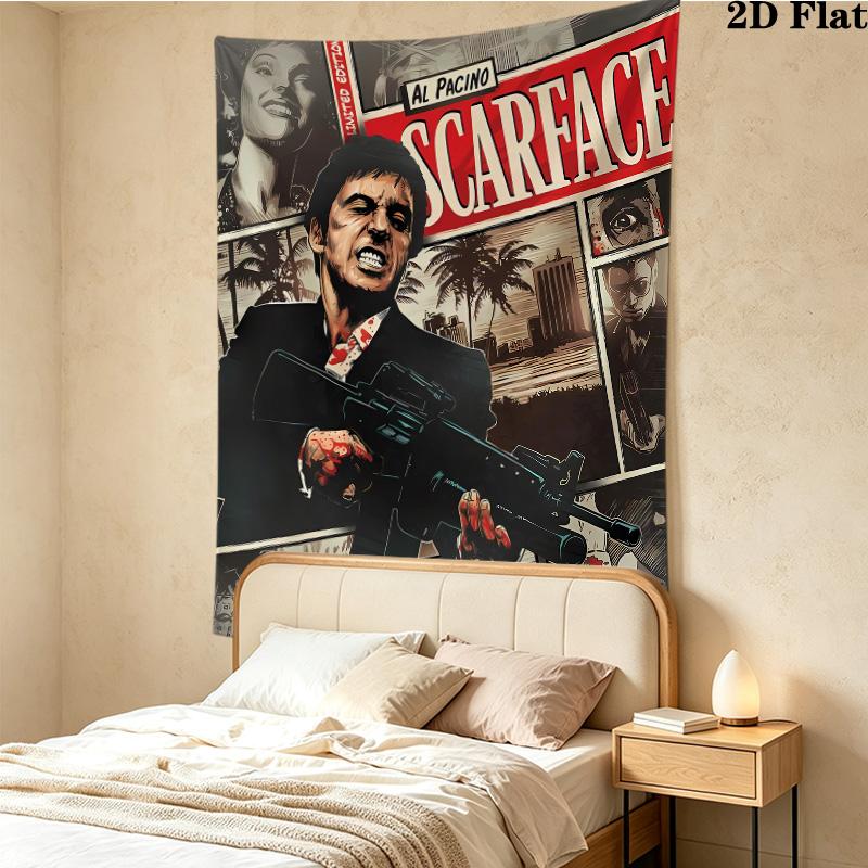 Scarface Wall Tapestry Aesthetic Wall Hanging Printed Fabric Blanket Decorative Tapestries For Bedroom Living Room Home Decor
