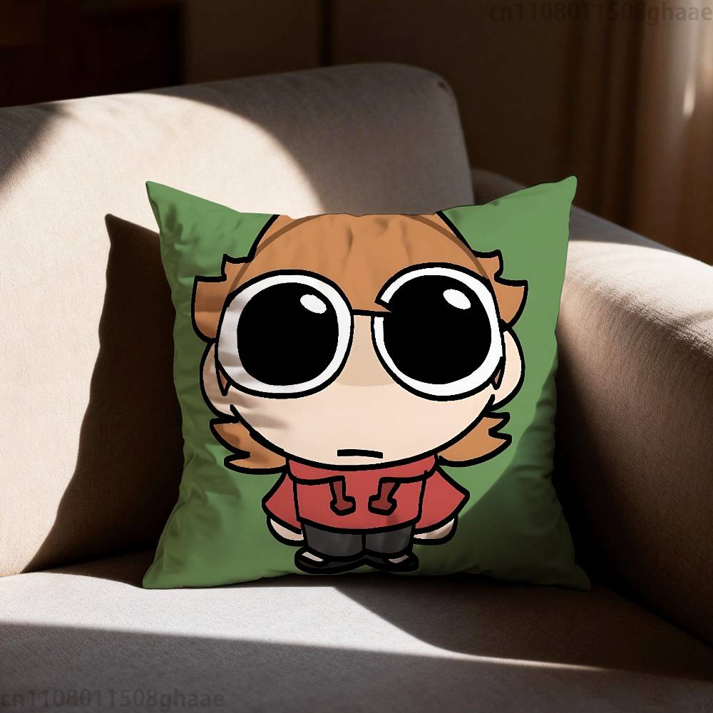Anime Eddsworld Tord Pillow Case Sofa Living Room Bedroom Headboard Backrest Cushion Square Cushion Nap Time