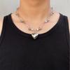 Exquisite Heart Necklace Romantics Metal Neck Chain Y2K Fashion Jewelry Safty Pin Splicing Necklace Women Girl