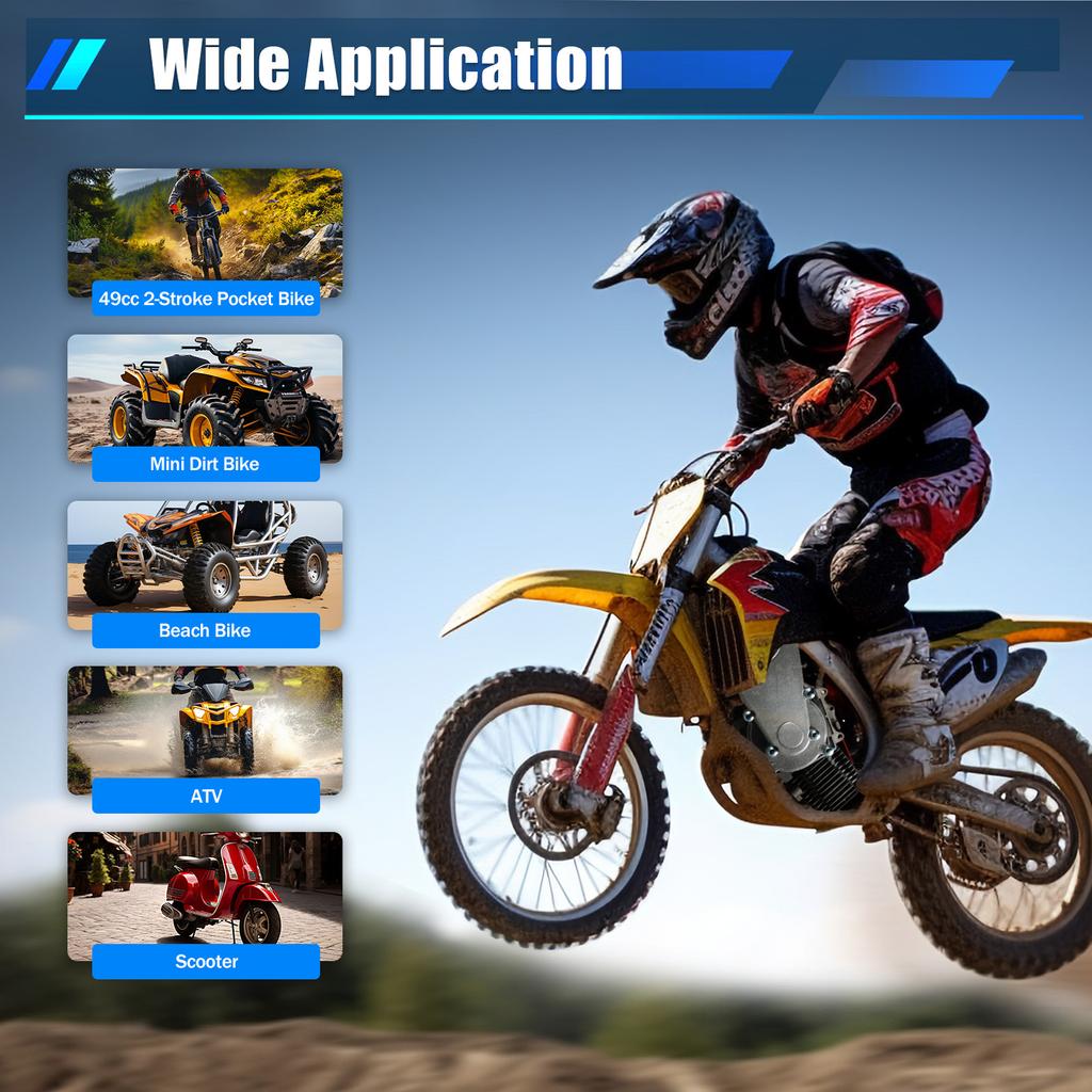 49CC 50CC Motor în 2 timpi Motor cu pornire prin tragere pentru Pocket Bike Mini Dirt Bike ATV Aluminiu Nou
