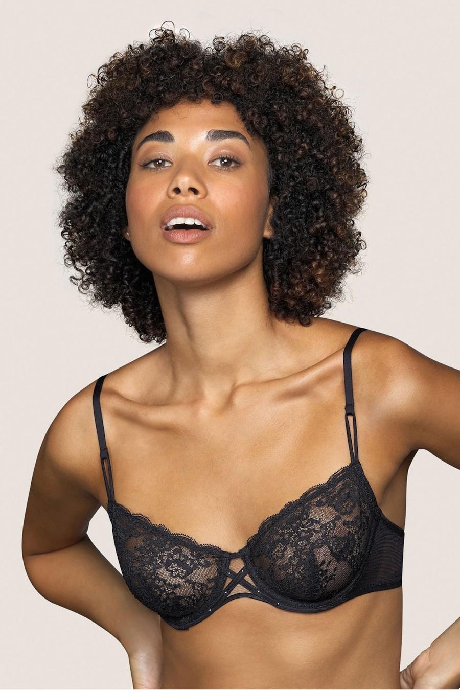 

Бюстгальтер з м якою чашкою Andres Sarda (92364) 80C прозорий колір чорний