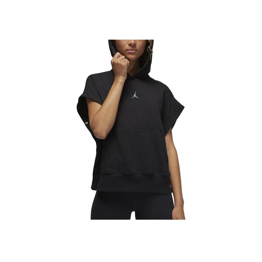 Jordan Solid Color Loose Hoodie Long Sleeve Women Tops Black FB4610-010