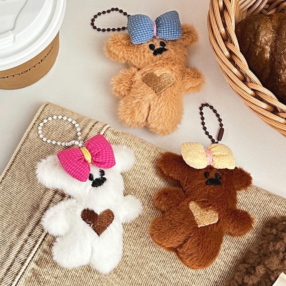 1 Peça Ursinho de Pelúcia Desenho Animado Fofo Pingente Chaveiro de Menina Boneca Pingente de Bolsa
