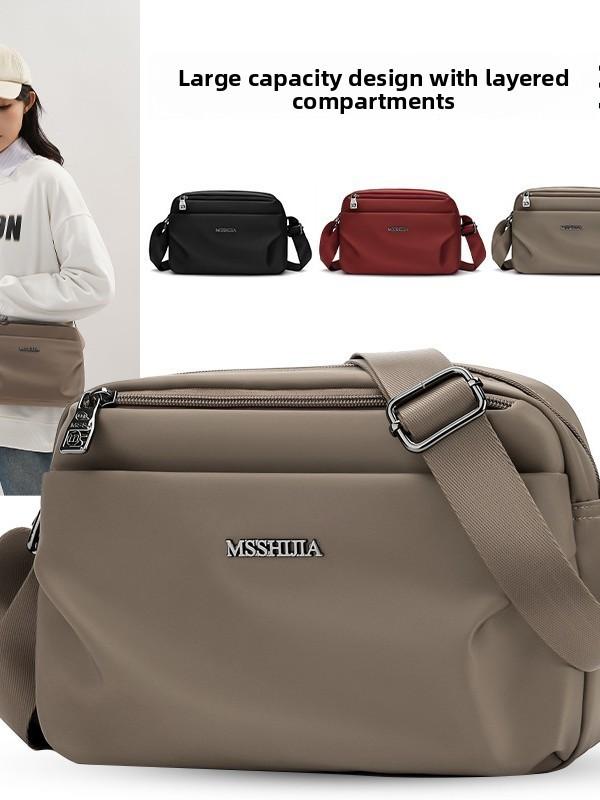 Lightweight Womens Small Square Shoulder Bag With Zipper Closure And Inner Phone Pocket