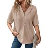 TIFICY Women's Fashion Casual Summer Spring Solid Color Print Short Sleeve Hooded Blouses & Shirts