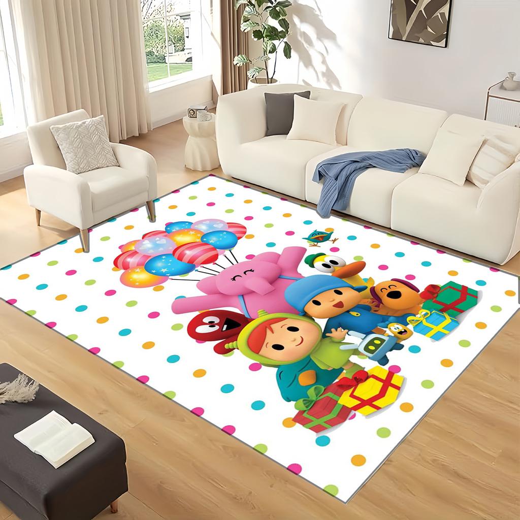 3D Fun P-Pocoyo Elly Pato Cartoon Carpet Rug for Home Living Room Bedroom Sofa Doormat Decor,kids Play Non-slip Floor Mat Gift
