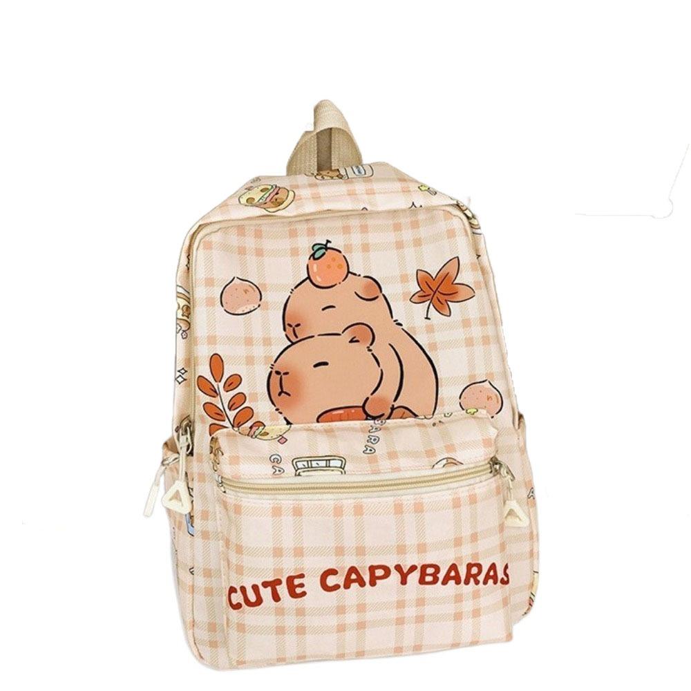 Thickened Capybara Backpack Nylon Children School Bag Cartoon Animal Daypack Unisex