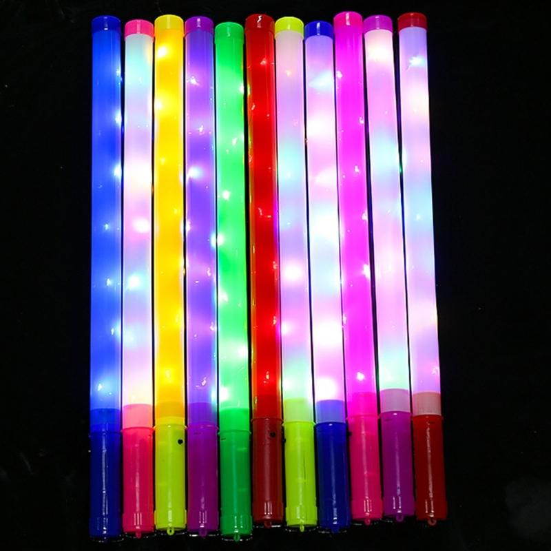 10Pcs  Color Changing Glowing LED Sticks Rainbow Colored Lighted Up Sticksfor Birthday Halloween Festival Celebration