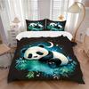 3pcs Moonlit Night Panda Bedding Set - Includes Quilt Cover and Pillowcases, Suitable for All Seasons, Machine Washable - Ideal Gift for Fam