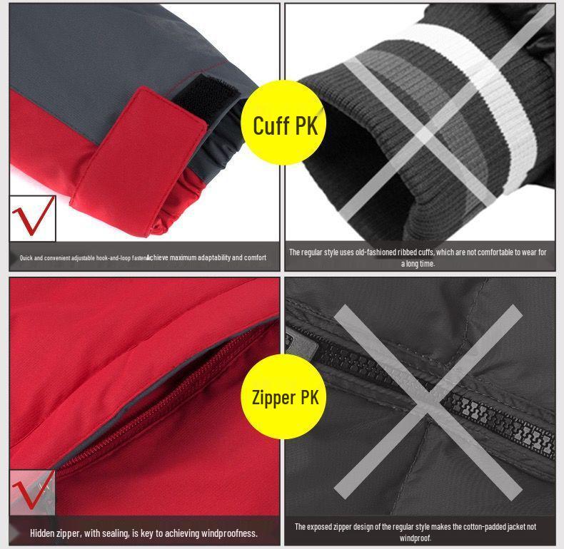 Men's Thickened Plus Velvet Winter Cotton Padded Jacket, Workwear, Plus Size