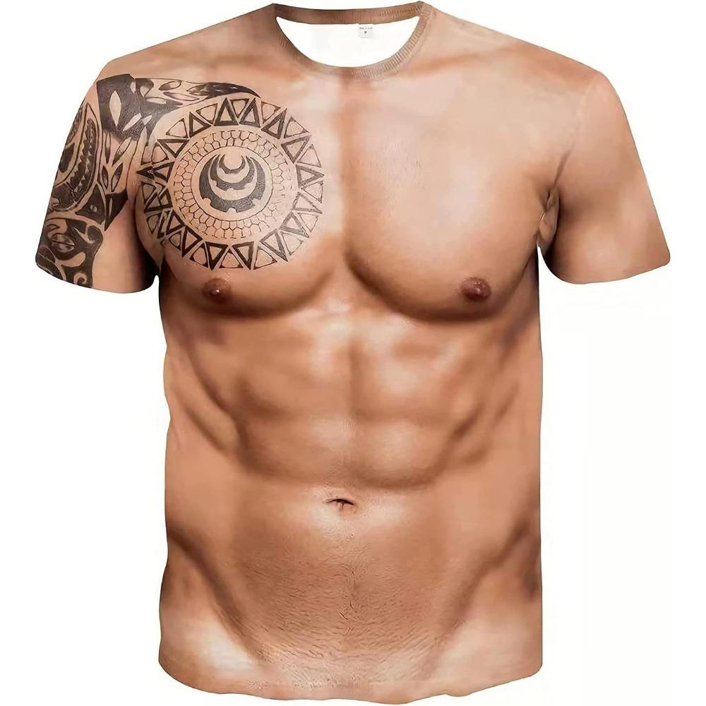 

Men s Graphic Simulation T Shirt Short Sleeve T shirt 3D Print Crew Neck Shirt Vintage Fashion Designer Outdoor Daily 3XL