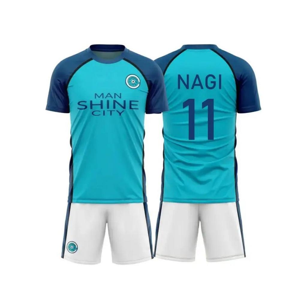 Summer New Maillot Blue Lock T-shirt Short Set Anime Shine City Soccer Jersey Set