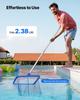 Pool Pole, 1 to 4.6 mm Telescoping Swimming Pool Cleaning Poles, Professional Adjustable Telescopic Pole with 2 Extension Poles, Heavy Duty Cleaner