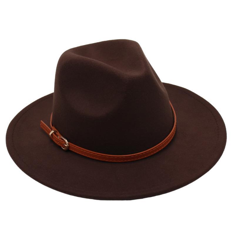 Gürtelschnalle Nostalgisches Zylinder-Modell Jazzhut Männer und Frauen Temperament Filzhut Eleganter Wollhut