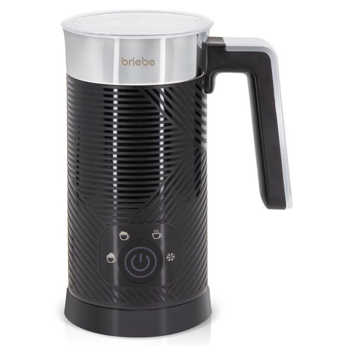 Elegance Mousseur à Lait Électrique, Réchauffeur Mousseur Froid/Chauffant 130ml Briebe MF1172BLK 500W Noir 04131